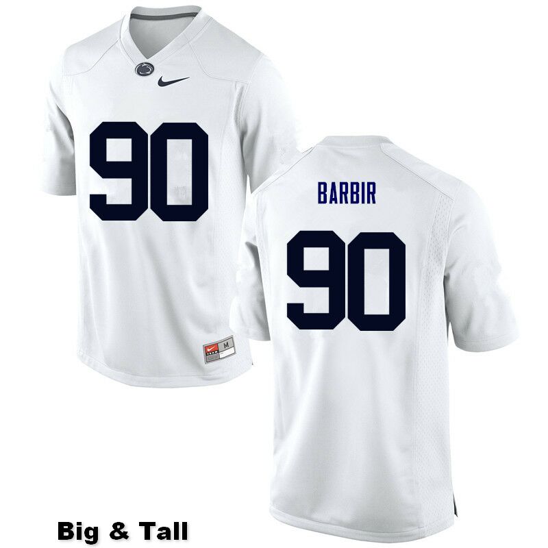 NCAA Nike Men's Penn State Nittany Lions Alex Barbir #90 College Football Authentic Big & Tall White Stitched Jersey SWW1698BU